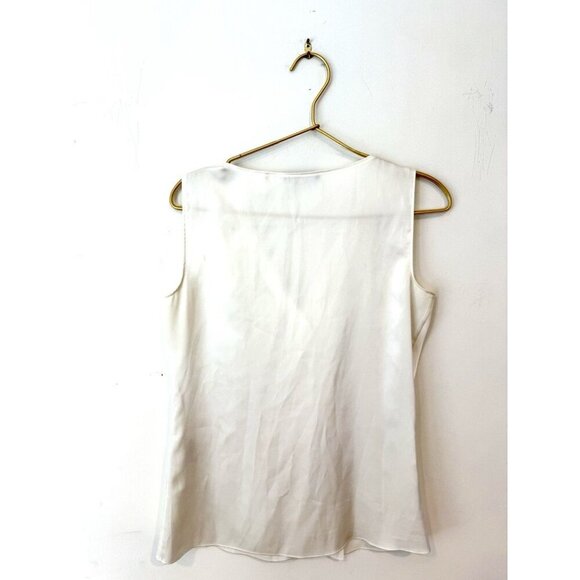 TAHARI PLEAT FRONT XS BLOUSE IN IVORY - Picture 3 of 10